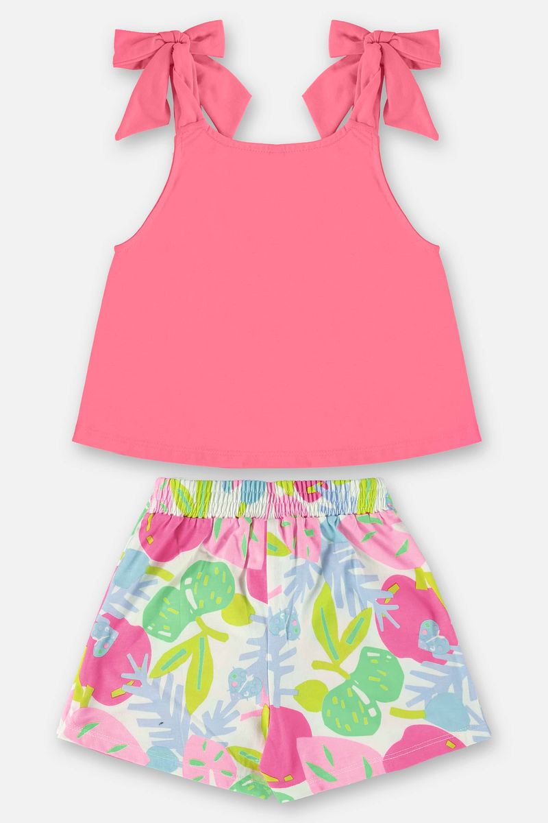 Conjunto-Bata-e-Short-Infantil-para-Menina--Rosa-Pink-Neon--Up-Baby