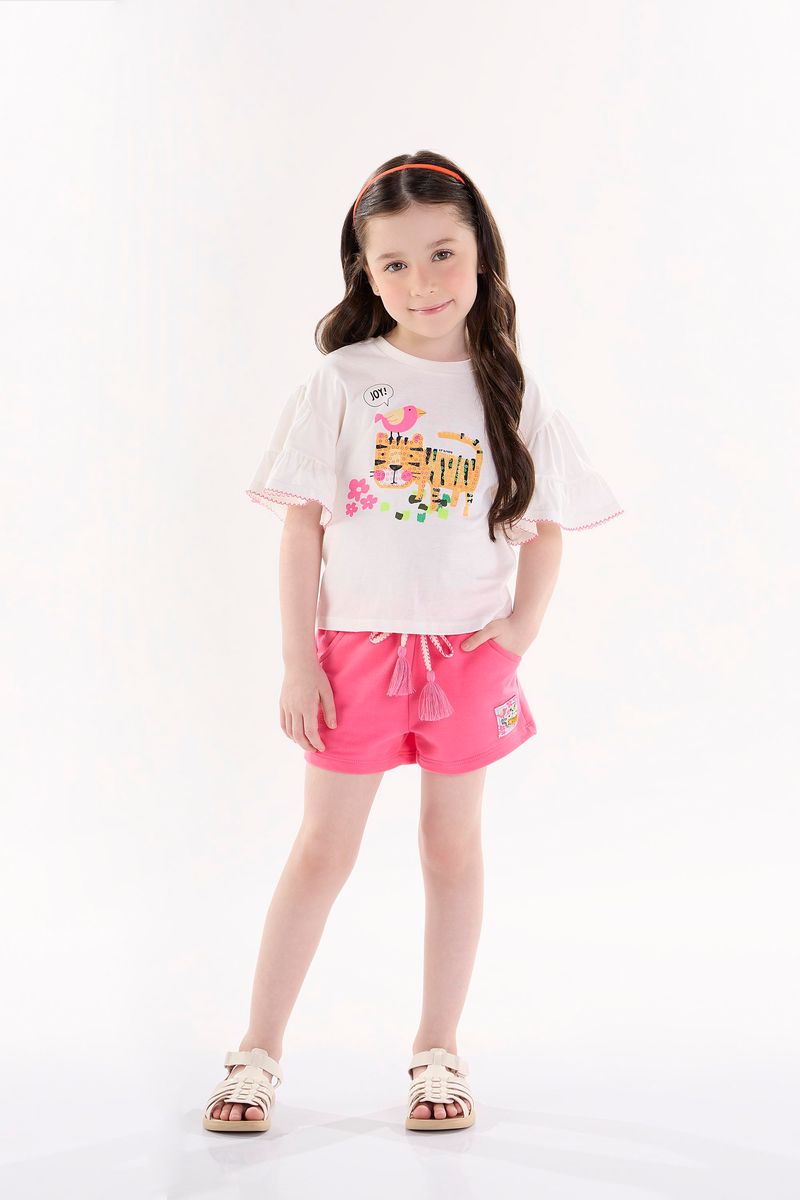 Conjunto-Infantil-para-Menina-com-Blusa-e-Shorts--Off-White--Up-Baby