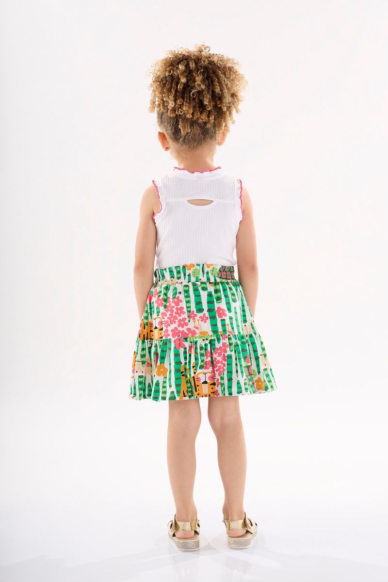 Conjunto-Infantil-para-Menina-com-Blusa-e-Saia--Branco--Up-Baby