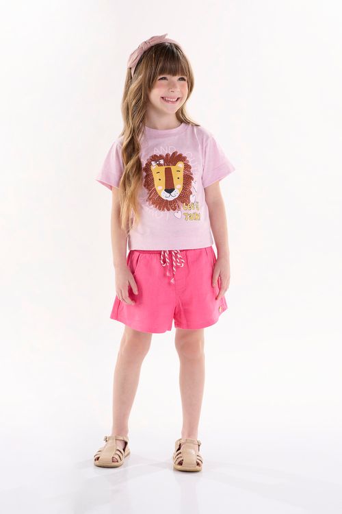 Blusa Infantil de Manga Curta para Menina (Roxo) Up Baby