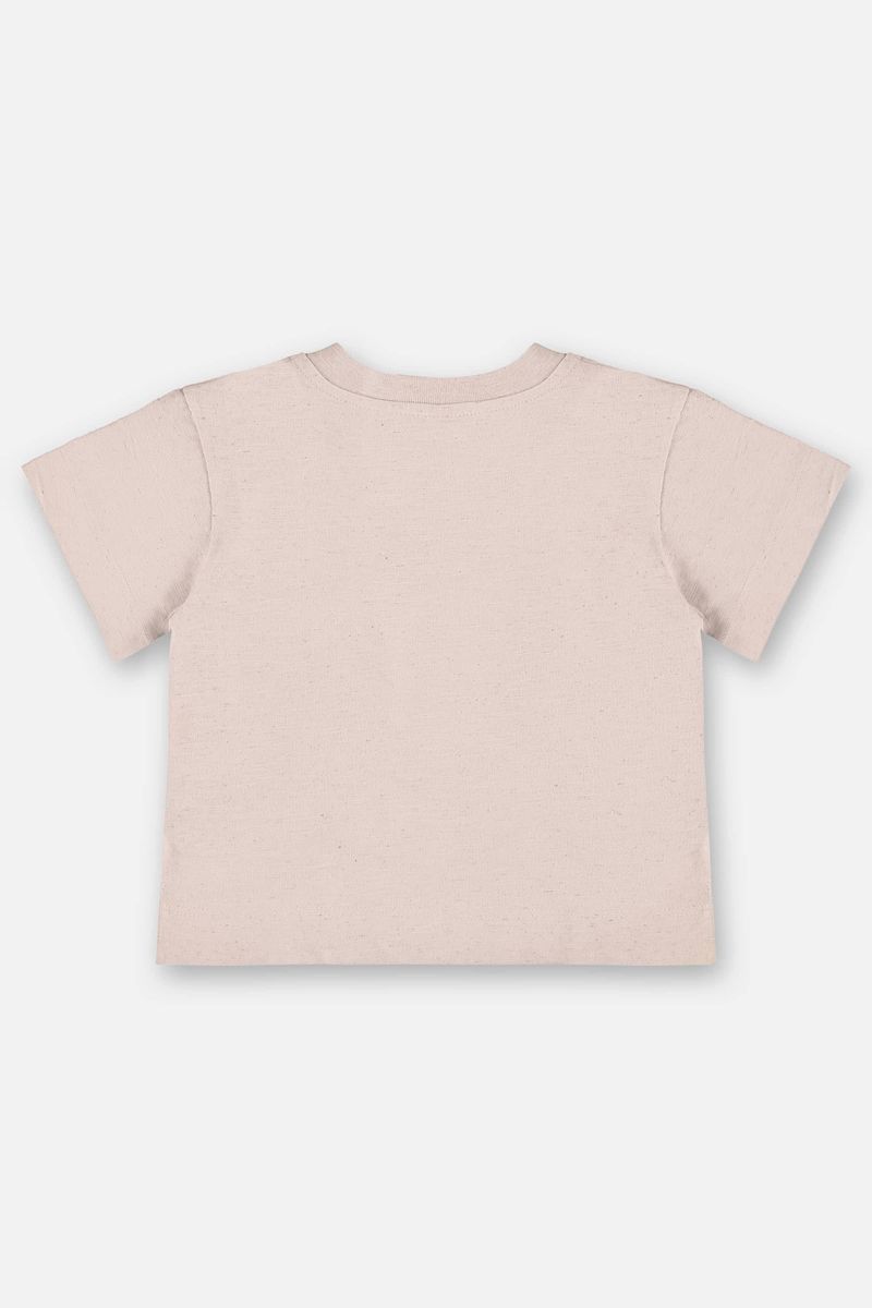 Blusa-Infantil-de-Manga-Curta-para-Menina--Bege--Up-Baby