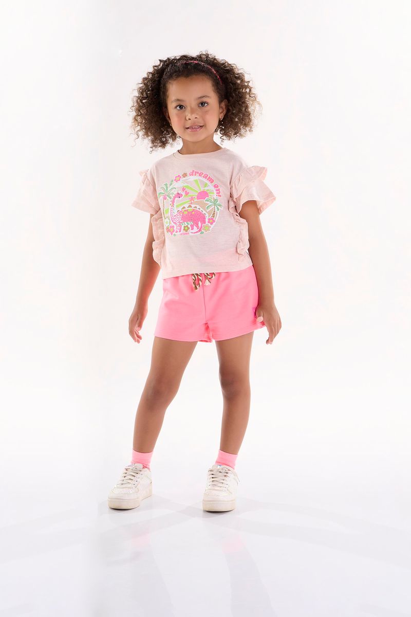 Conjunto-Infantil-para-Menina-com-Blusa-e-Shorts--Rosa-Claro--Up-Baby