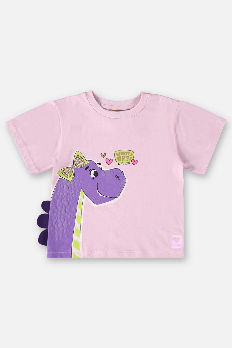 Blusa-Infantil-para-Menina-com-Manga-Curta--Roxo--Up-Baby