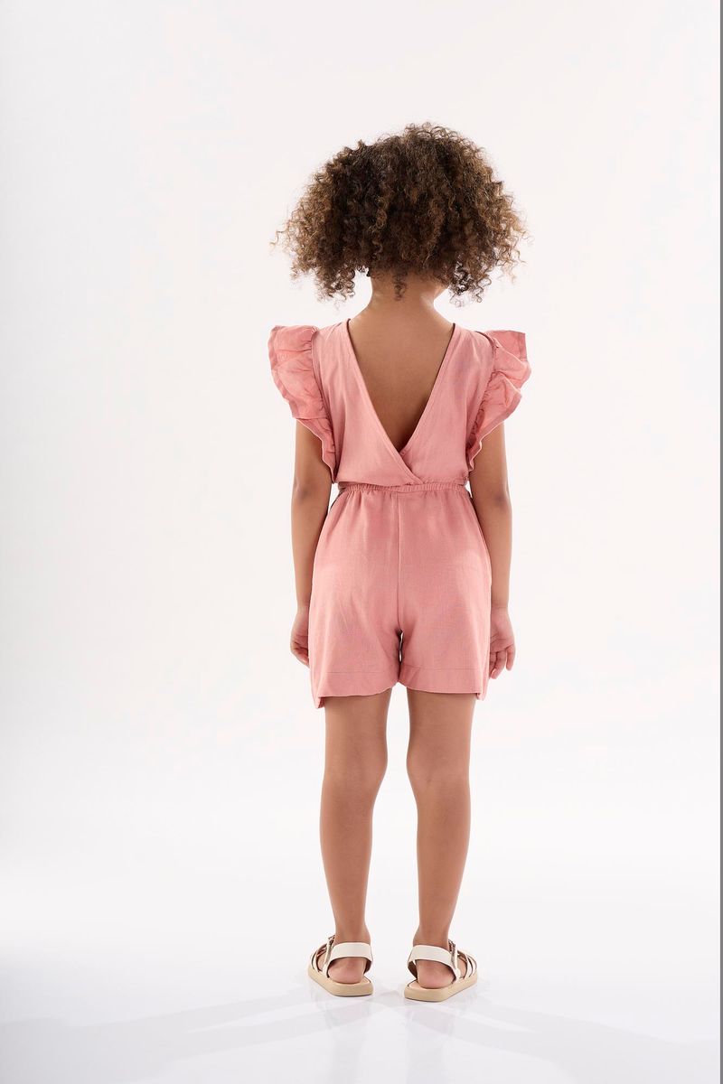 Macaquinho-Infantil-para-Menina-em-Linho--Rosa--Up-Baby
