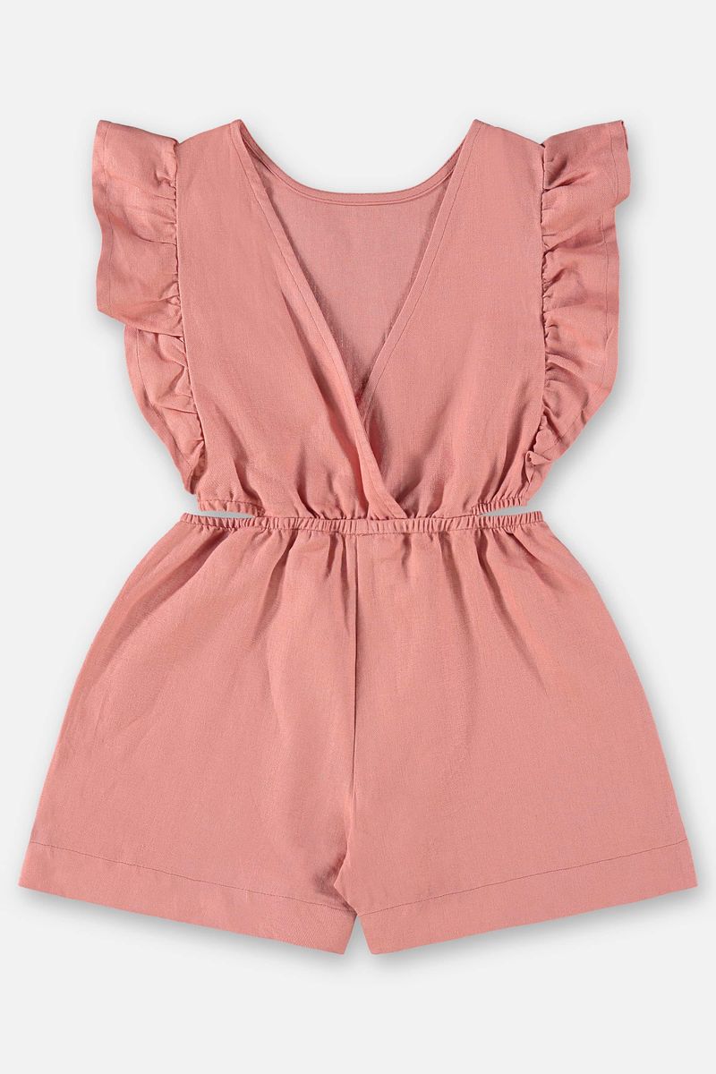Macaquinho-Infantil-para-Menina-em-Linho--Rosa--Up-Baby
