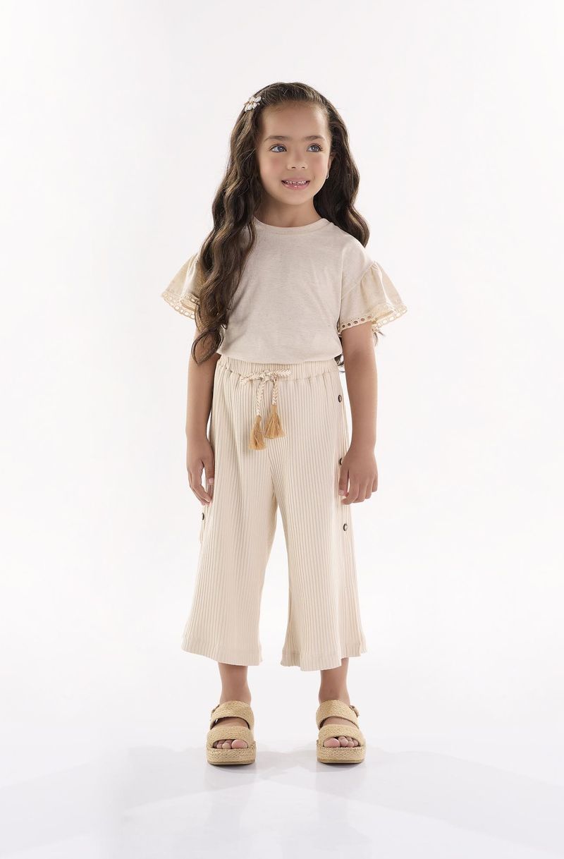 Conjunto-Infantil-para-Menina-com-Blusa-e-Calca--Bege--Up-Baby