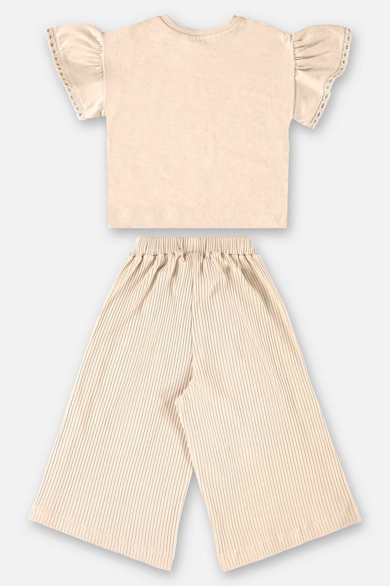 Conjunto-Infantil-para-Menina-com-Blusa-e-Calca--Bege--Up-Baby