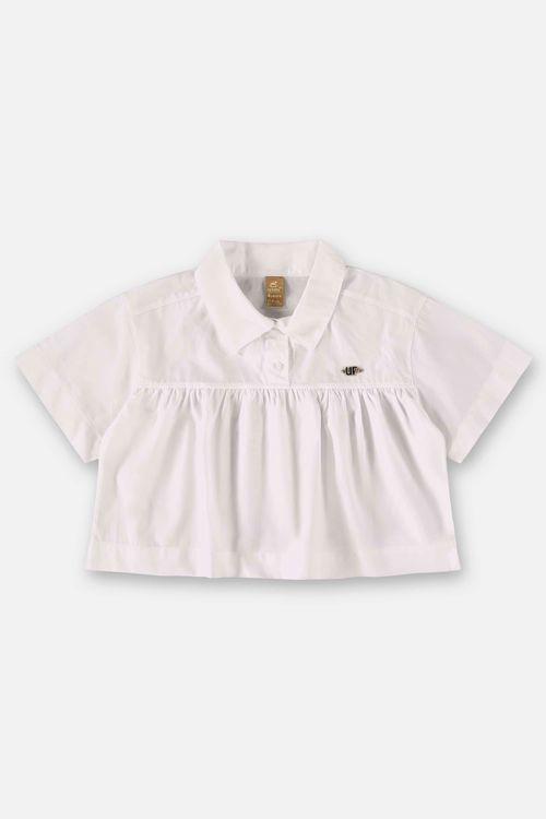 Bata Manga Curta Infantil para Menina (Off White) Up Baby