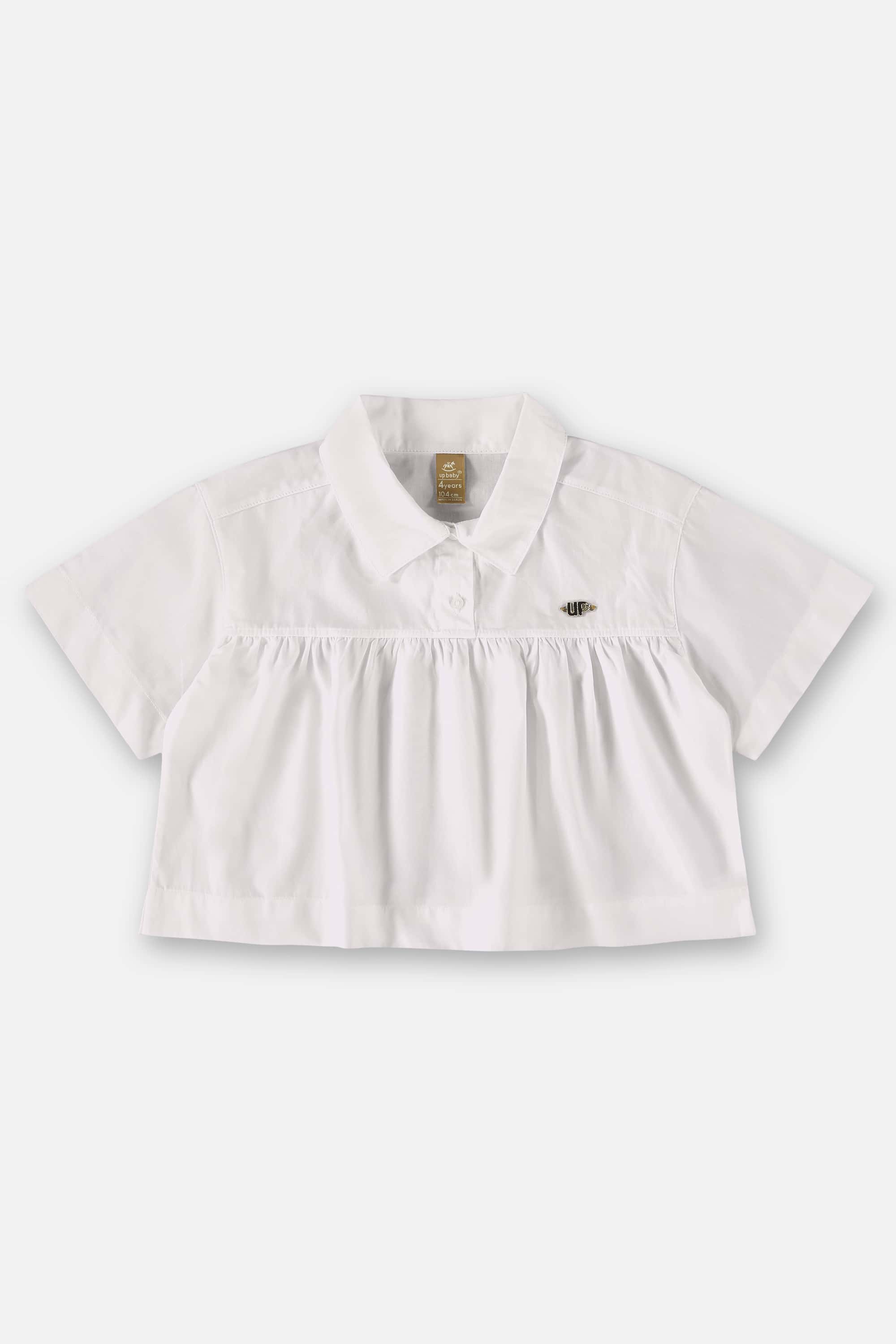 Bata Manga Curta Infantil para Menina (Off White) Up Baby