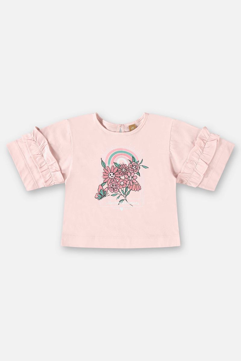 Conjunto-Infantil-para-Menina-com-Blusa-e-Shorts--Rosa-Claro--Up-Baby