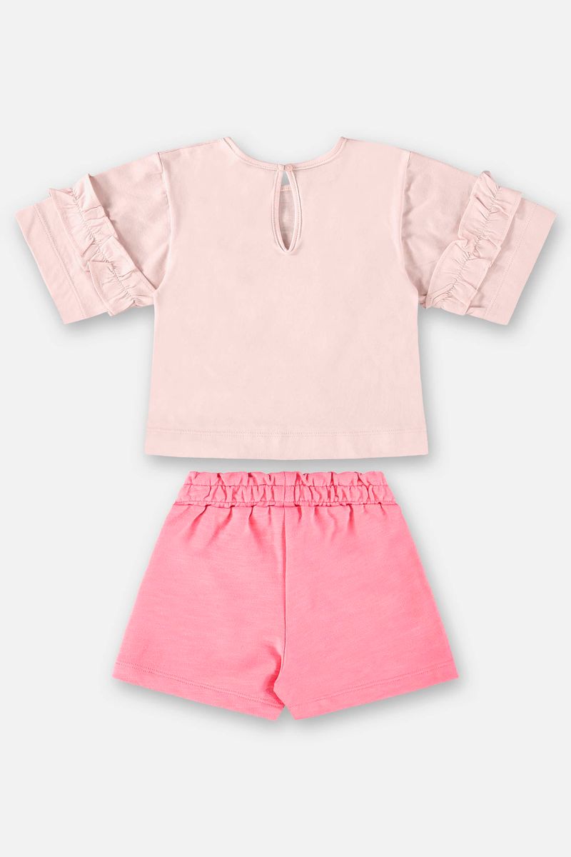 Conjunto-Infantil-para-Menina-com-Blusa-e-Shorts--Rosa-Claro--Up-Baby