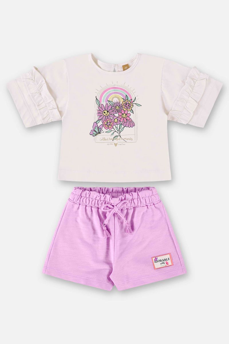 Conjunto-Infantil-para-Menina-com-Blusa-e-Shorts--Off-White--Up-Baby