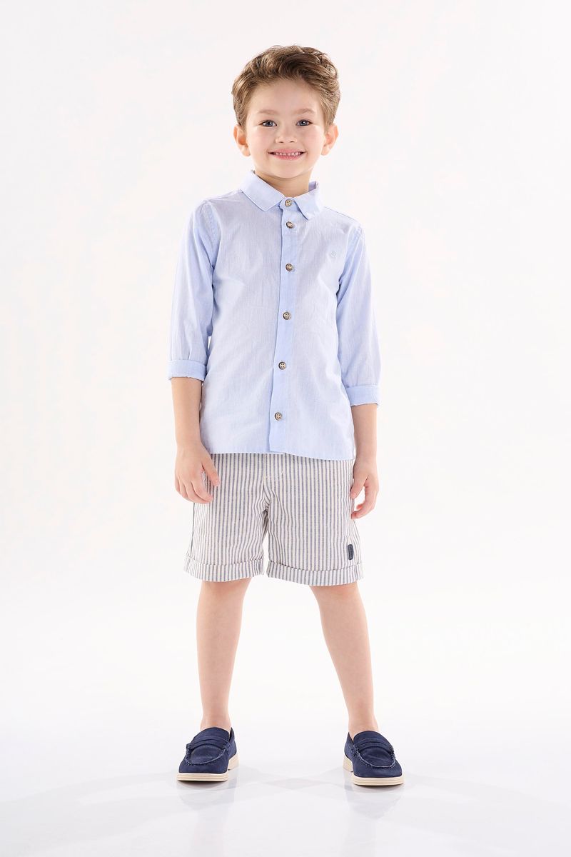 Bermuda-Infantil-em-Tecido-Listrado--Azul-Marinho--Up-Baby