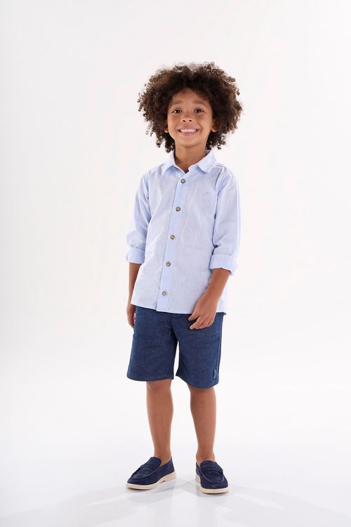 Camiseta Manga Longa Infantil para Menino (Azul) Up Baby