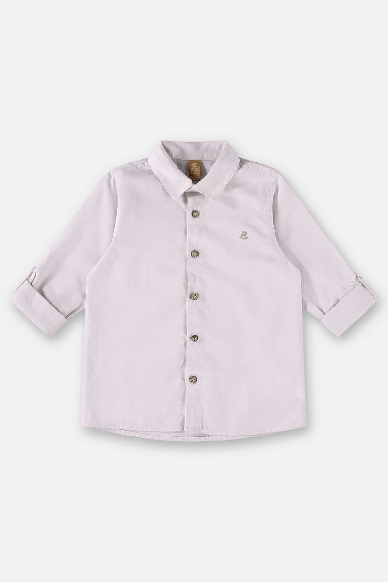 Camisa-Manga-Longa-Infantil-para-Menino--Bege--Up-Baby