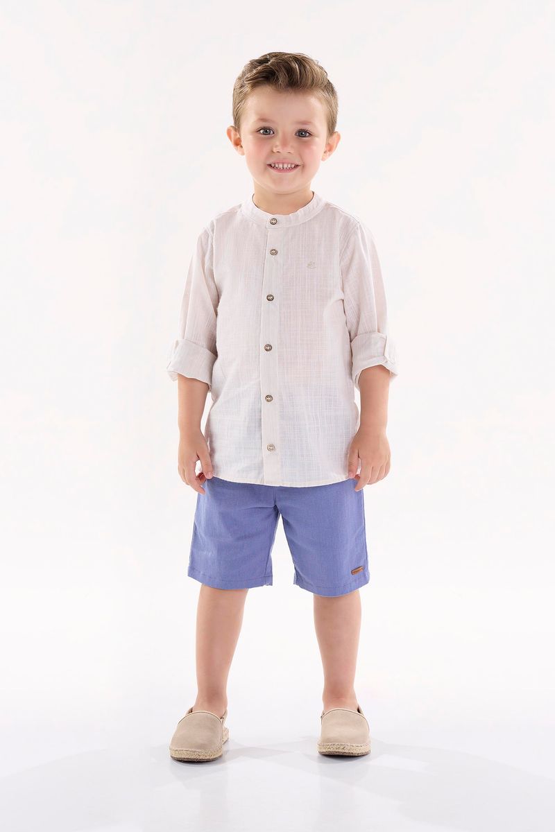 Conjunto-Infantil-para-Menino-com-Bata-e-Bermuda--Cinza--Up-Baby