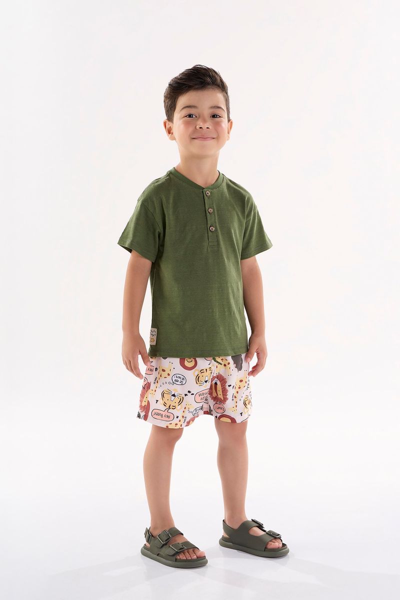 Conjunto-Infantil-para-Menino-com-Camiseta-e-Short--Verde--Up-Baby