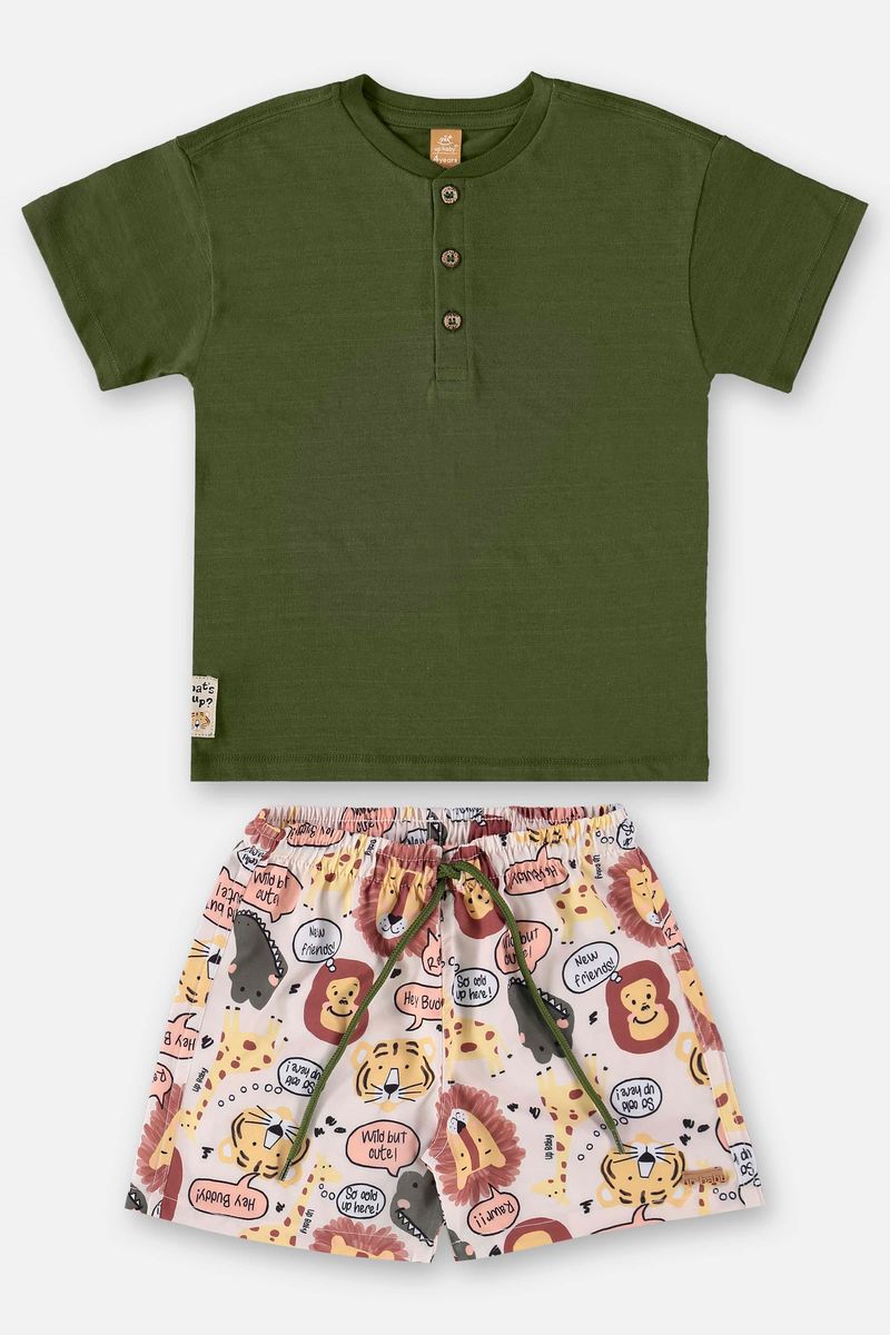 Conjunto-Infantil-para-Menino-com-Camiseta-e-Short--Verde--Up-Baby