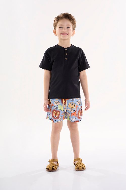 Conjunto Infantil para Menino com Camiseta e Short (Preto) Up Baby