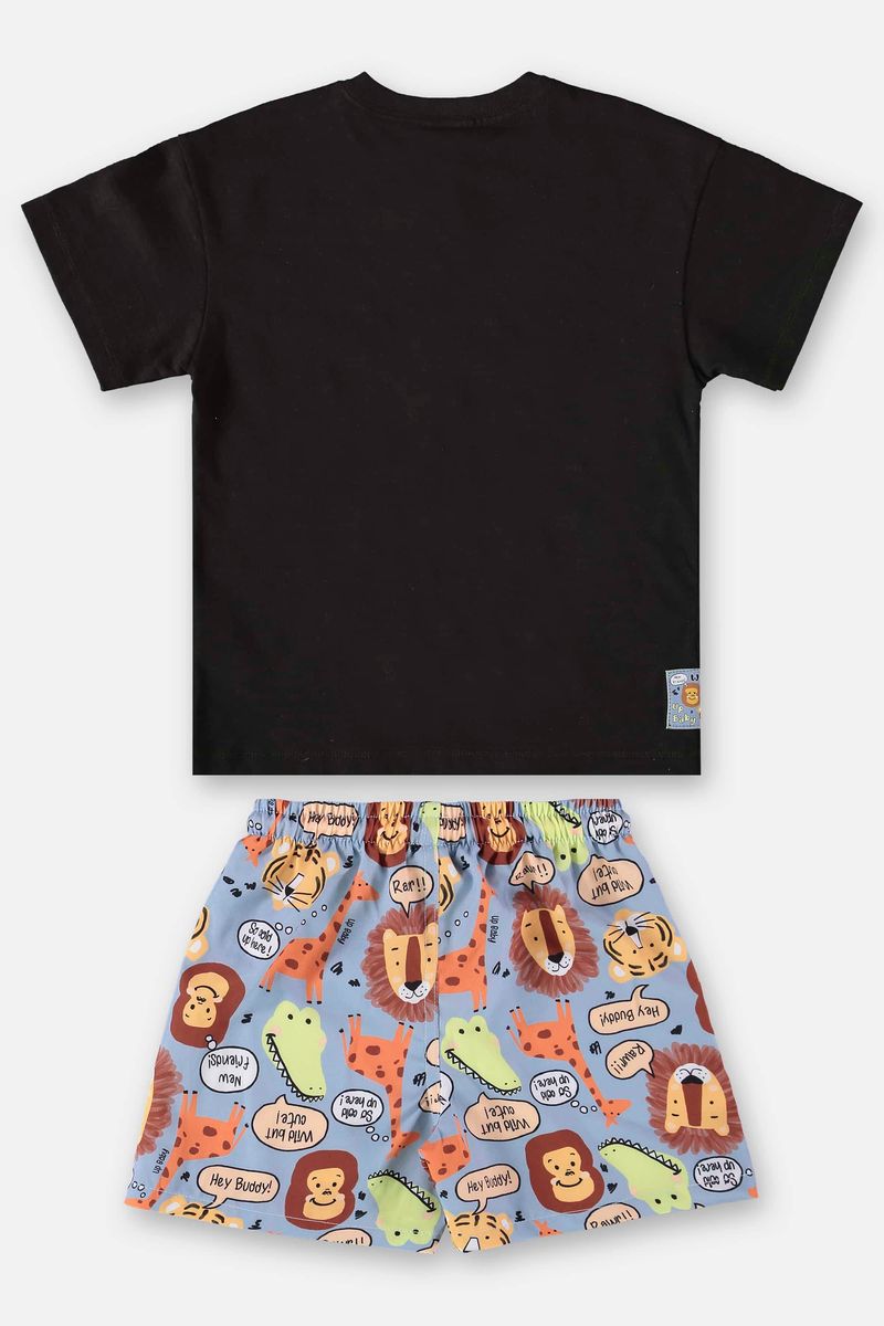 Conjunto-Infantil-para-Menino-com-Camiseta-e-Short--Preto--Up-Baby