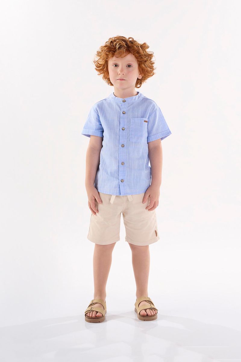 Conjunto-Infantil-para-Meninos-com-Bata-e-Bermuda--Branco--Up-Baby