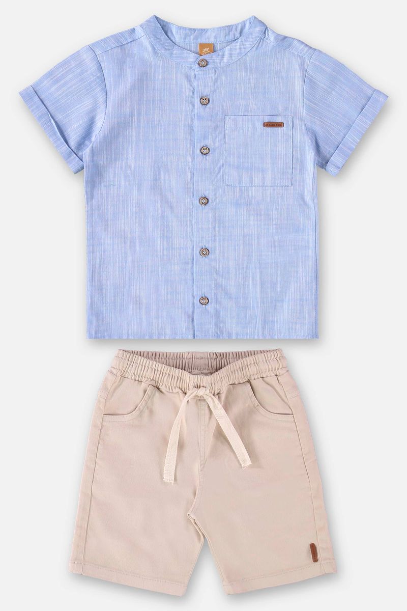 Conjunto-Infantil-para-Meninos-com-Bata-e-Bermuda--Branco--Up-Baby