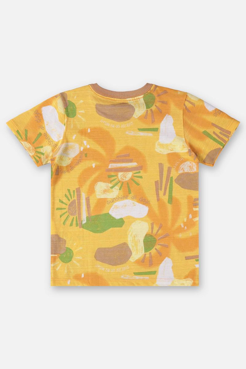 Camiseta-Infantil-para-Menino-em-Meia-Malha--Amarelo--Up-Baby