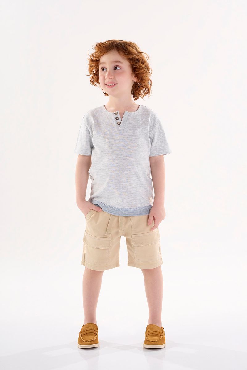 Conjunto-com-Camiseta-e-Bermuda-Infantil-para-Menino--Cinza--Up-Baby