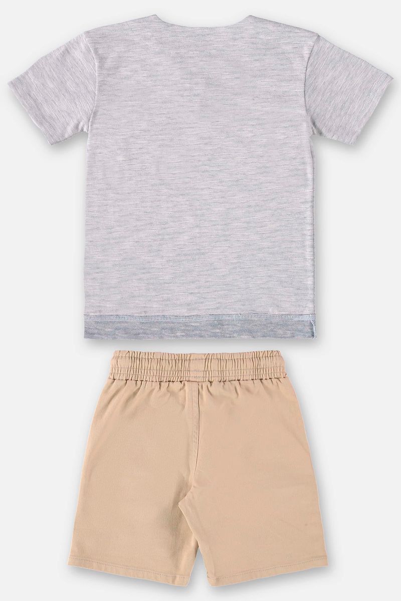 Conjunto-com-Camiseta-e-Bermuda-Infantil-para-Menino--Cinza--Up-Baby