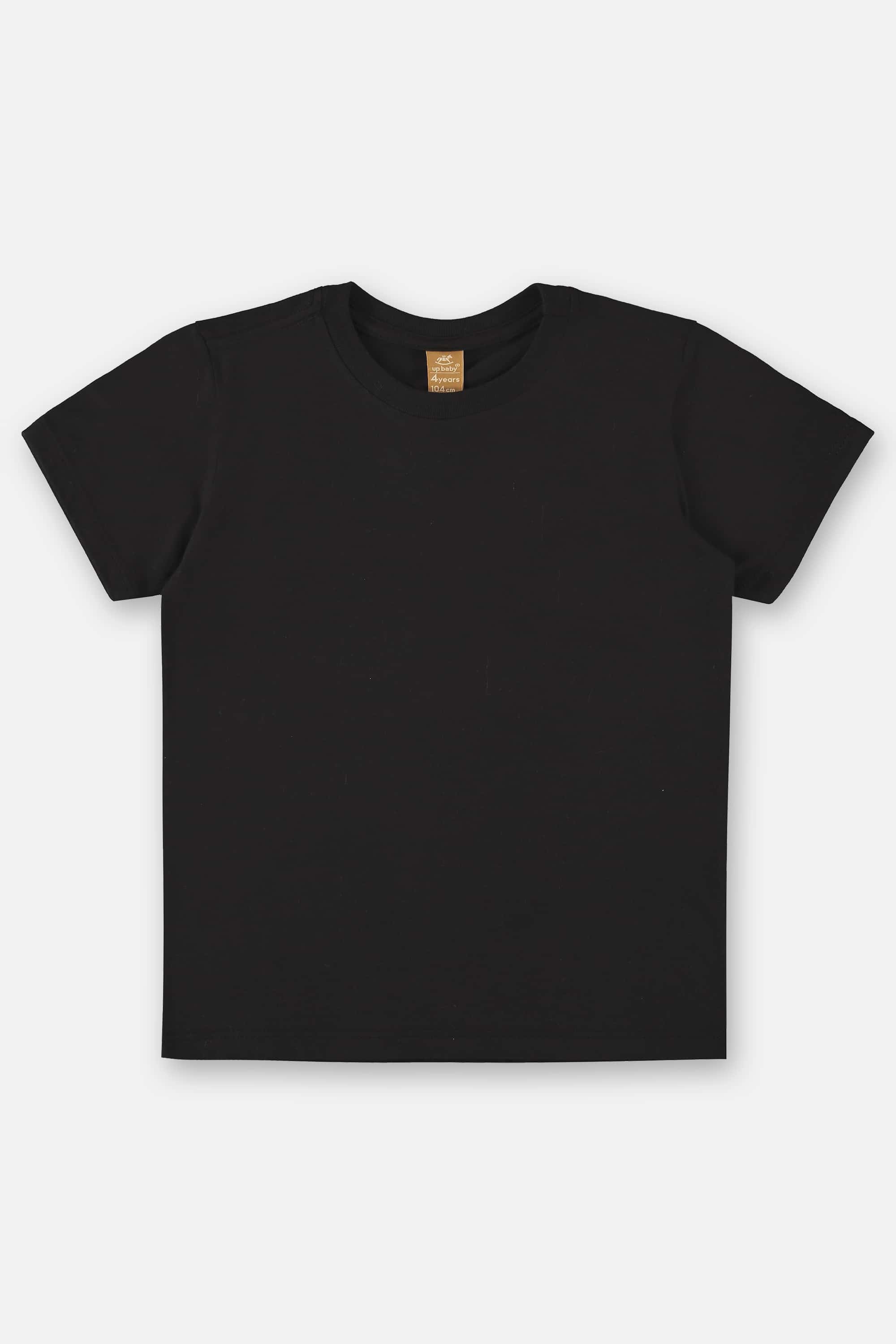 Camiseta Manga Curta Básica para Meninos (Preto) Up Baby