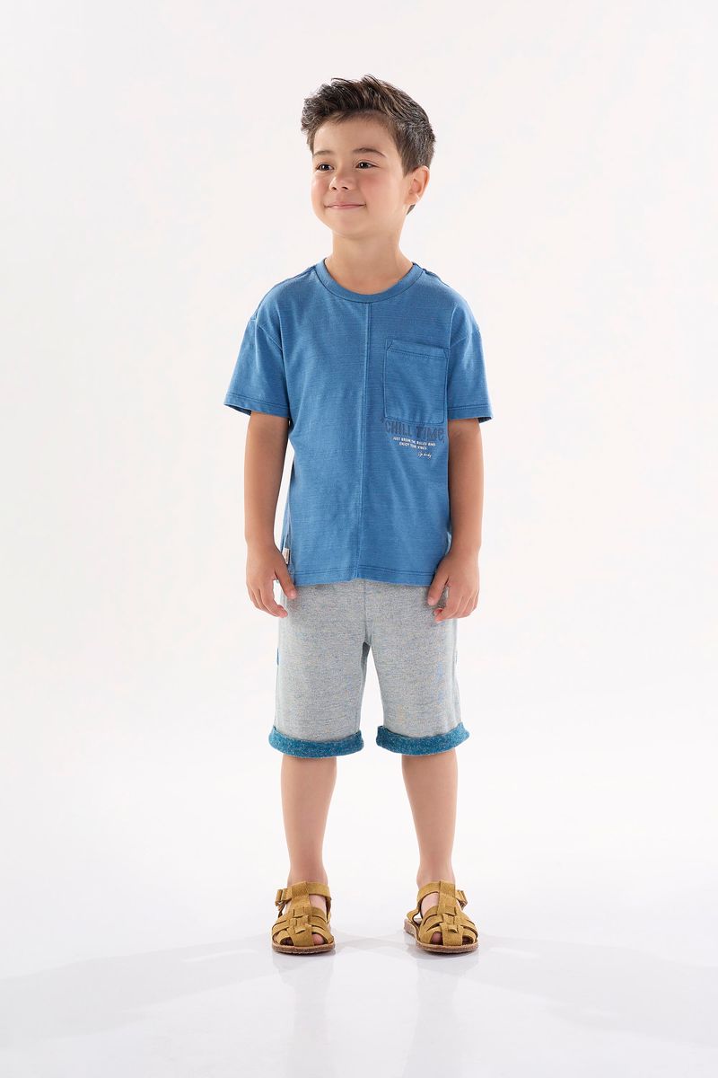 Conjunto-Infantil-para-Meninos-com-Camiseta-e-Bermuda--Azul--Up-Baby