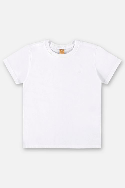 Camiseta Manga Curta Básica para Meninos (Branco) Up Baby