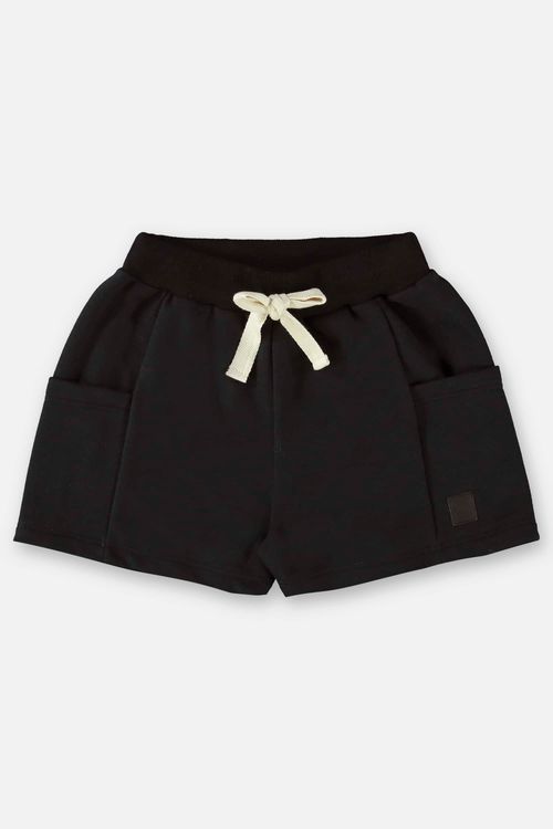 Short Básico Infantil para Meninas (Preto) Up Baby