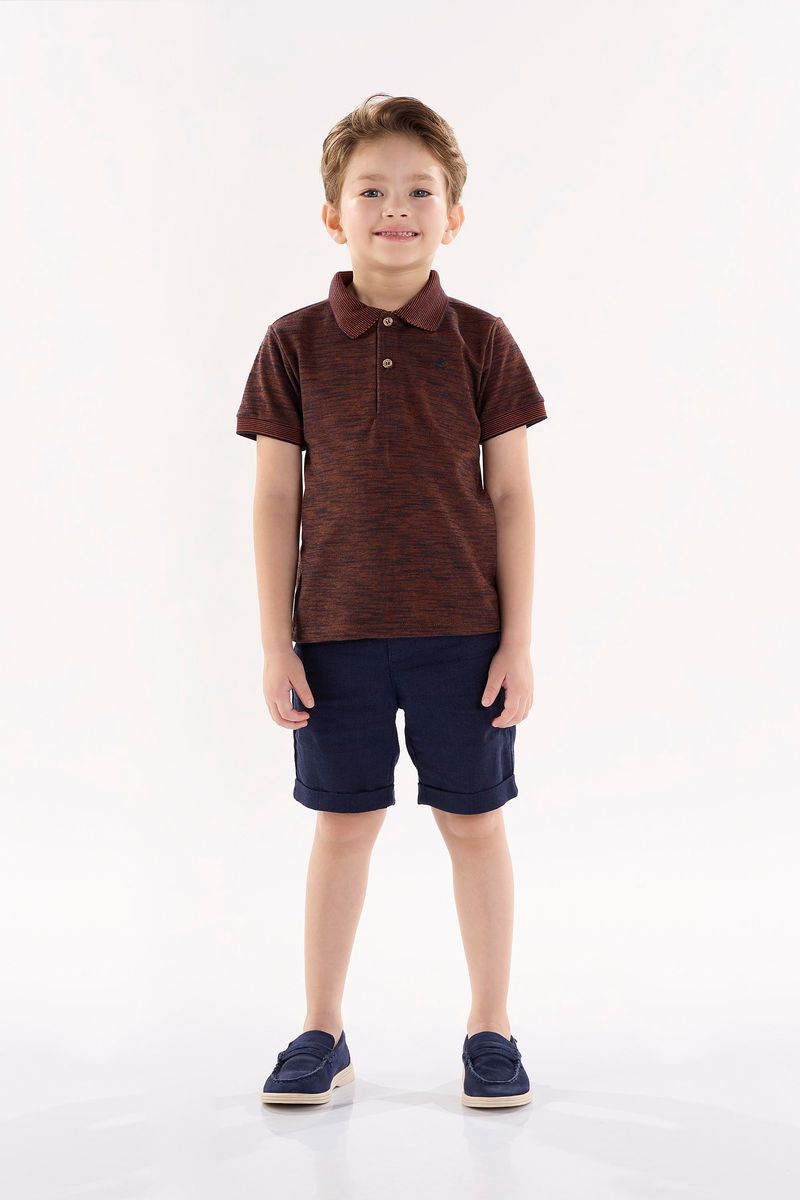 Camisa-Polo-Infantil-para-Menino--Marrom--Up-Baby