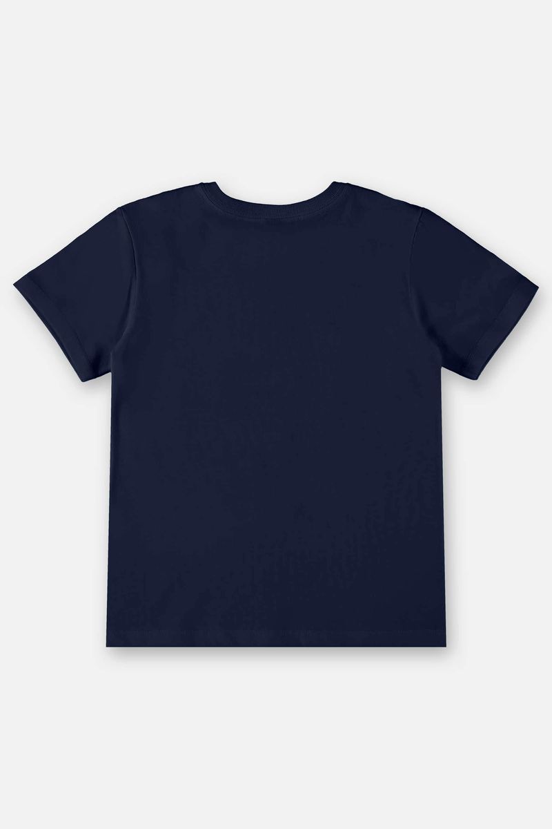 Camiseta-Infantil-para-Menino-em-Meia-Malha--Azul-Marinho--Up-Baby