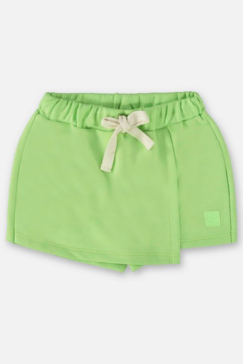 Short-Saia Básico Infantil em Moletom (Verde Neon) Up Baby