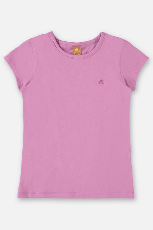 Blusa Infantil Manga Curta Básica em Cotton (Roxo) Up Baby