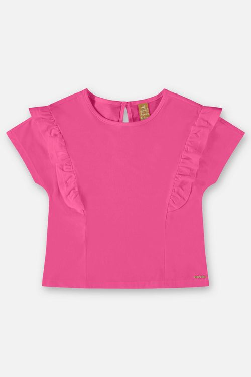 Blusa Infantil Básica em Meia Malha (Rosa Pink) Up Baby