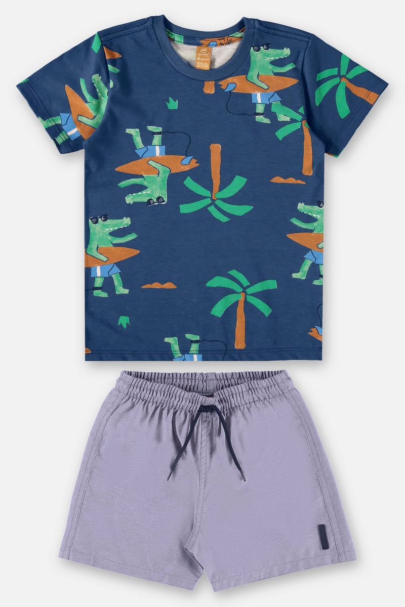 Conjunto-Infantil-Estampado-para-Meninos--Azul-Marinho--Up-Baby