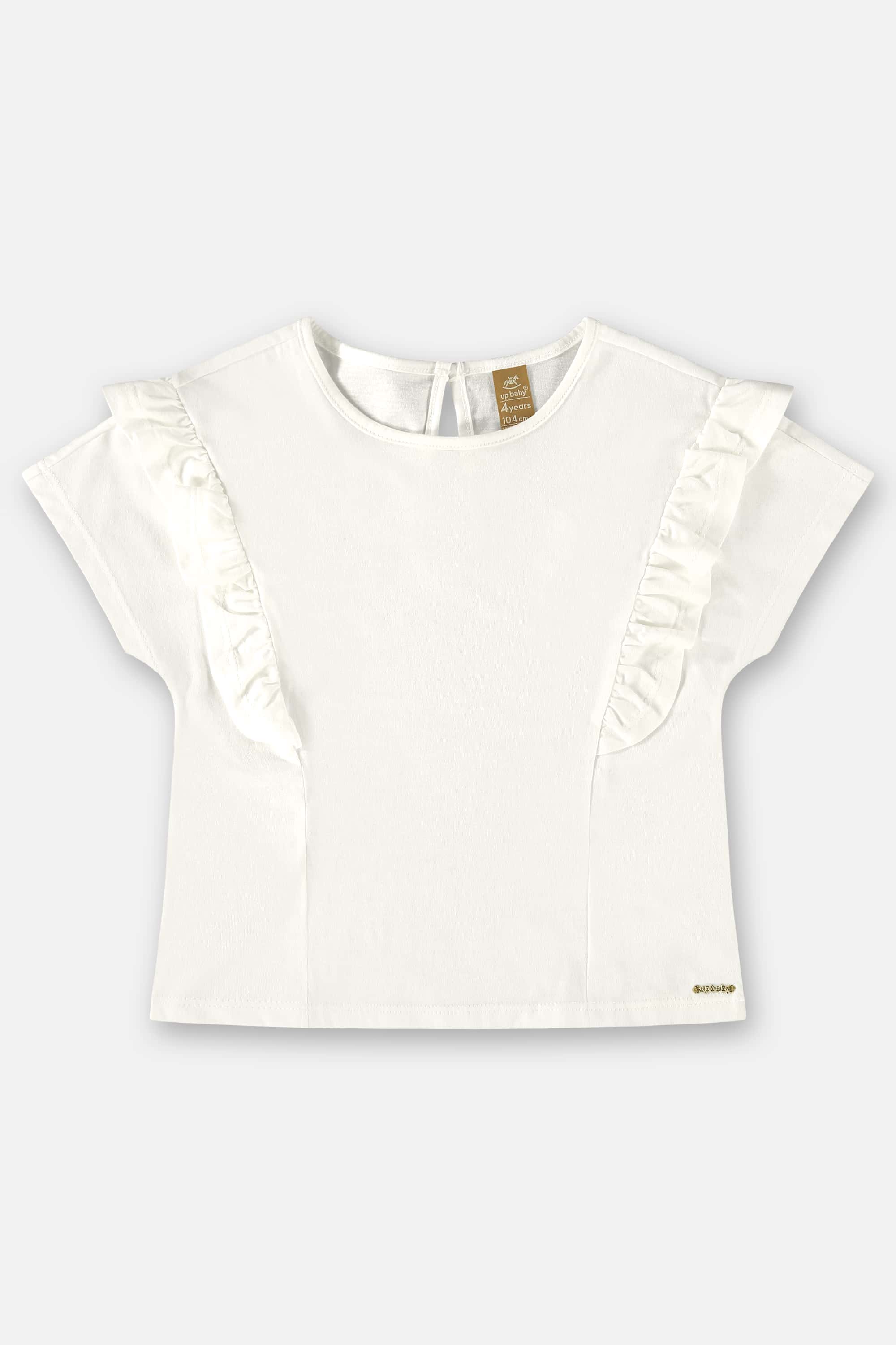 Blusa Infantil Básica em Meia Malha (Off White) Up Baby