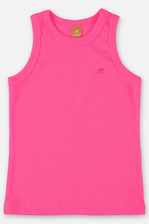 Regata Infantil Básica para Meninas (Rosa Pink Neon) Up Baby