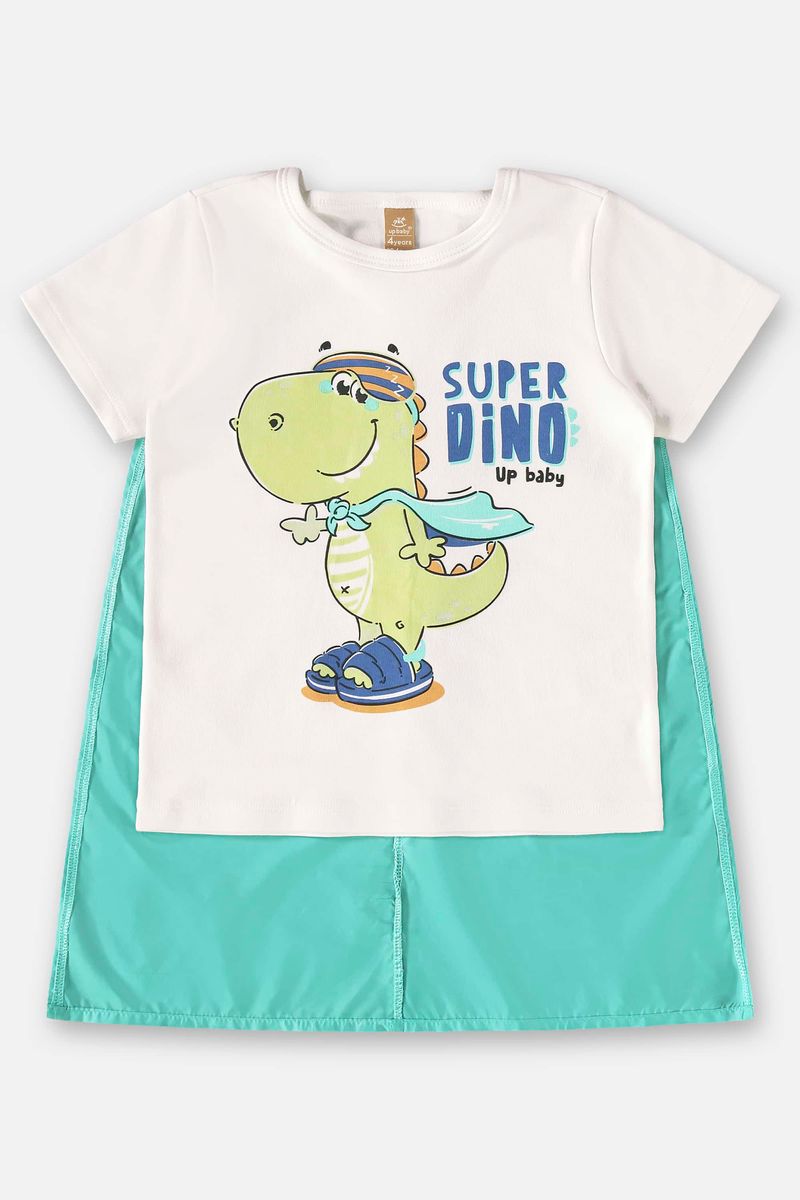 Pijama-Camiseta-com-Capa-e-Bermuda-Infantil-para-Meninos