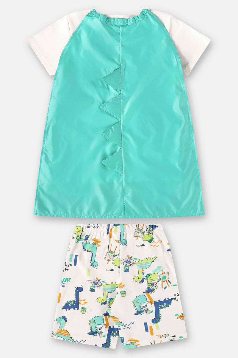Pijama-Camiseta-com-Capa-e-Bermuda-Infantil-para-Meninos