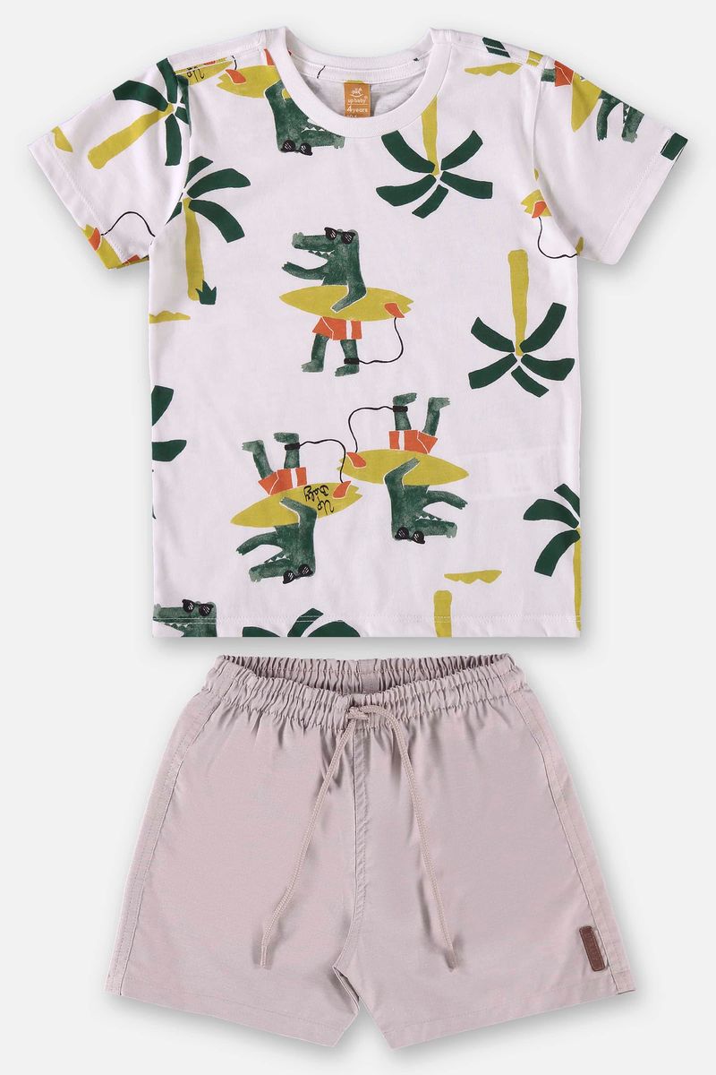 Conjunto-Infantil-Estampado-para-Meninos--Branco--Up-Baby-