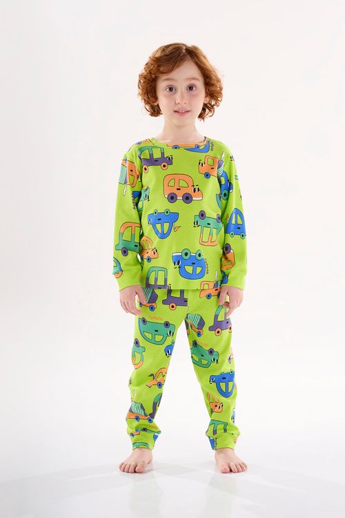 Pijama Longo para Meninos em Suedine (Verde Claro) Up Baby