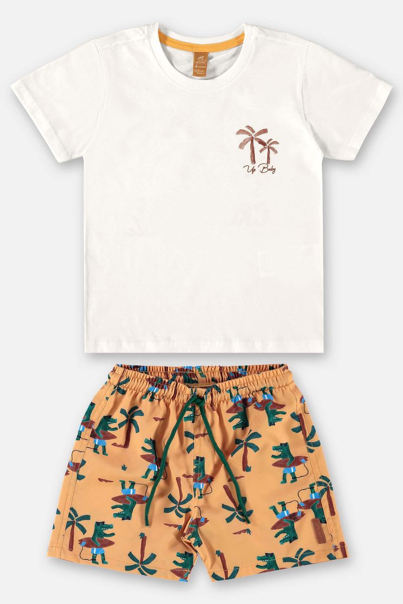 Conjunto-Infantil-para-Menino-com-Camiseta-e-Bermuda--Off-White--Up-Baby