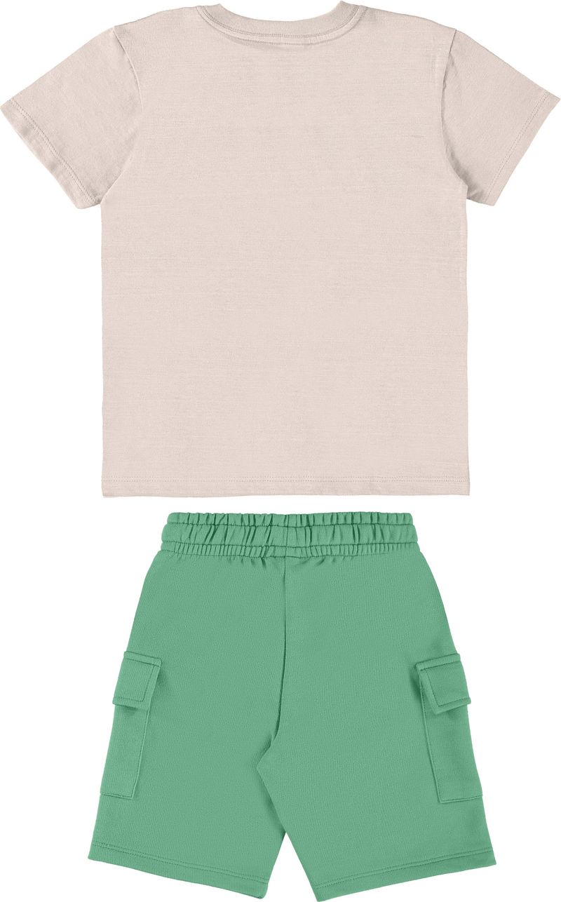 Conjunto-Infantil-para-Meninos-com-Camiseta-e-Bermuda--Bege--Up-Baby