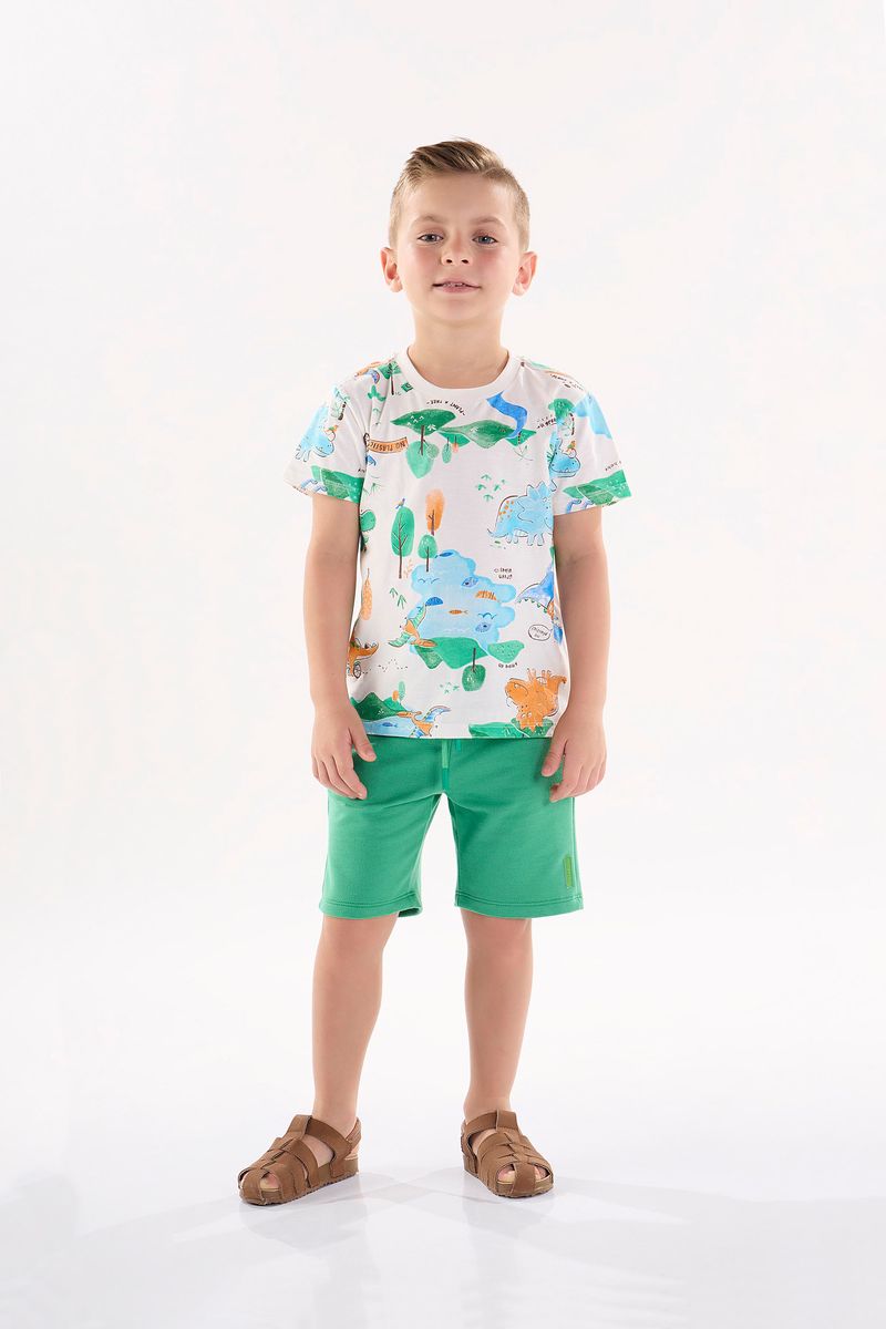 Conjunto-Infantil-para-Menino-com-Camiseta-e-Bermuda--Branco--Up-Baby