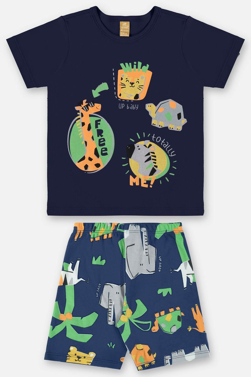 Pijama-com-Camiseta-e-Bermuda-para-Meninos