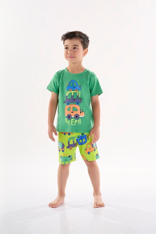 Pijama com Camiseta e Bermuda para Meninos (Verde) Up Baby